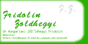 fridolin zoldhegyi business card